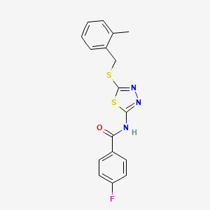 4-fluoro-N-{5-[(2-methylbenzyl)thio]-1,3,4-thiadiazol-2-yl}benzamide