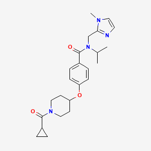 4-{[1-(cyclopropylcarbonyl)-4-piperidinyl]oxy}-N-isopropyl-N-[(1-methyl-1H-imidazol-2-yl)methyl]benzamide