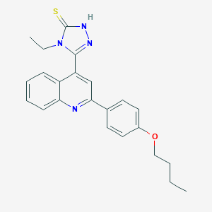 molecular formula C23H24N4OS B456123 5-[2-(4-butoxyphenyl)quinolin-4-yl]-4-ethyl-4H-1,2,4-triazole-3-thiol 