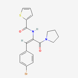 molecular formula C18H17BrN2O2S B4561230 N-[(1E)-1-(4-bromophenyl)-3-oxo-3-(pyrrolidin-1-yl)prop-1-en-2-yl]thiophene-2-carboxamide 