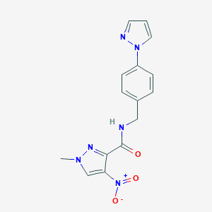 molecular formula C15H14N6O3 B456124 4-nitro-1-methyl-N-[4-(1H-pyrazol-1-yl)benzyl]-1H-pyrazole-3-carboxamide 