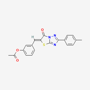 molecular formula C20H15N3O3S B4561240 3-{[2-(4-methylphenyl)-6-oxo[1,3]thiazolo[3,2-b][1,2,4]triazol-5(6H)-ylidene]methyl}phenyl acetate 