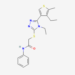 2-{[4-ethyl-5-(4-ethyl-5-methyl-3-thienyl)-4H-1,2,4-triazol-3-yl]thio}-N-phenylacetamide