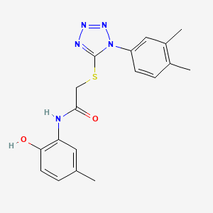 2-{[1-(3,4-dimethylphenyl)-1H-tetrazol-5-yl]sulfanyl}-N-(2-hydroxy-5-methylphenyl)acetamide