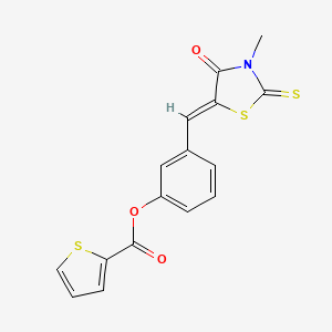 [3-[(Z)-(3-methyl-4-oxo-2-sulfanylidene-1,3-thiazolidin-5-ylidene)methyl]phenyl] thiophene-2-carboxylate