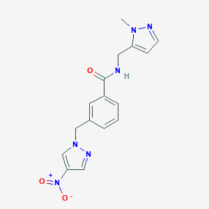 N-[(1-methyl-1H-pyrazol-5-yl)methyl]-3-[(4-nitro-1H-pyrazol-1-yl)methyl]benzamide