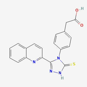 {4-[3-(quinolin-2-yl)-5-sulfanyl-4H-1,2,4-triazol-4-yl]phenyl}acetic acid