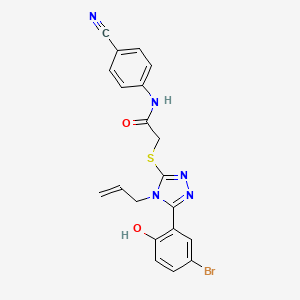 molecular formula C20H16BrN5O2S B4561380 2-{[4-allyl-5-(5-bromo-2-hydroxyphenyl)-4H-1,2,4-triazol-3-yl]thio}-N-(4-cyanophenyl)acetamide 