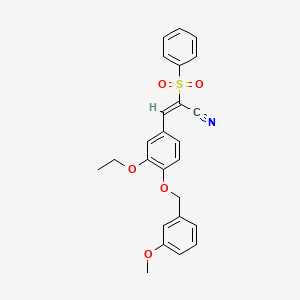 3-{3-ethoxy-4-[(3-methoxybenzyl)oxy]phenyl}-2-(phenylsulfonyl)acrylonitrile