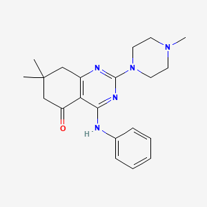 molecular formula C21H27N5O B4561465 4-anilino-7,7-dimethyl-2-(4-methylpiperazino)-7,8-dihydro-5(6H)-quinazolinone 