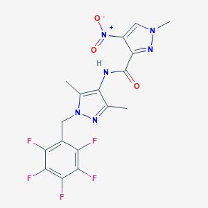 molecular formula C17H13F5N6O3 B456148 N-[3,5-dimethyl-1-(2,3,4,5,6-pentafluorobenzyl)-1H-pyrazol-4-yl]-4-nitro-1-methyl-1H-pyrazole-3-carboxamide 