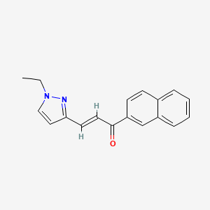 molecular formula C18H16N2O B4561531 3-(1-ethyl-1H-pyrazol-3-yl)-1-(2-naphthyl)-2-propen-1-one 