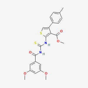 molecular formula C23H22N2O5S2 B4561532 methyl 2-({[(3,5-dimethoxybenzoyl)amino]carbonothioyl}amino)-4-(4-methylphenyl)-3-thiophenecarboxylate 