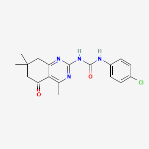 N-(4-chlorophenyl)-N'-(4,7,7-trimethyl-5-oxo-5,6,7,8-tetrahydro-2-quinazolinyl)urea