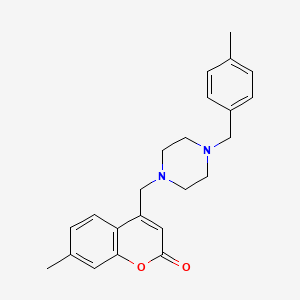 7-METHYL-4-({4-[(4-METHYLPHENYL)METHYL]PIPERAZIN-1-YL}METHYL)-2H-CHROMEN-2-ONE