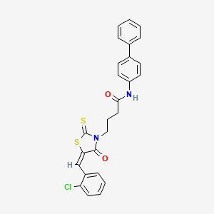 N-4-biphenylyl-4-[5-(2-chlorobenzylidene)-4-oxo-2-thioxo-1,3-thiazolidin-3-yl]butanamide