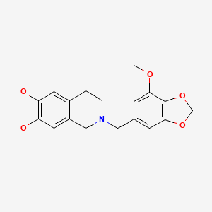 molecular formula C20H23NO5 B4561584 6,7-dimethoxy-2-[(7-methoxy-1,3-benzodioxol-5-yl)methyl]-1,2,3,4-tetrahydroisoquinoline 