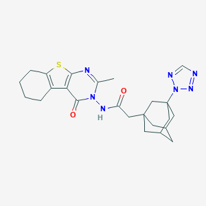 molecular formula C24H29N7O2S B456160 N-(2-methyl-4-oxo-5,6,7,8-tetrahydro[1]benzothieno[2,3-d]pyrimidin-3(4H)-yl)-2-[3-(2H-tetraazol-2-yl)-1-adamantyl]acetamide 
