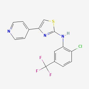 N-[2-chloro-5-(trifluoromethyl)phenyl]-4-pyridin-4-yl-1,3-thiazol-2-amine