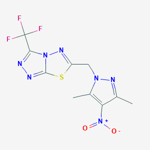 6-[(3,5-dimethyl-4-nitro-1H-pyrazol-1-yl)methyl]-3-(trifluoromethyl)[1,2,4]triazolo[3,4-b][1,3,4]thiadiazole