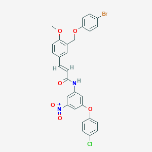 molecular formula C29H22BrClN2O6 B456164 3-{3-[(4-bromophenoxy)methyl]-4-methoxyphenyl}-N-{3-(4-chlorophenoxy)-5-nitrophenyl}acrylamide 