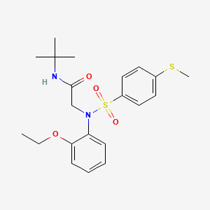 molecular formula C21H28N2O4S2 B4561640 N~1~-(tert-butyl)-N~2~-(2-ethoxyphenyl)-N~2~-{[4-(methylthio)phenyl]sulfonyl}glycinamide 