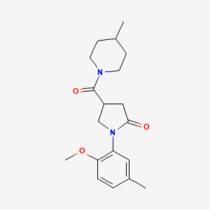 molecular formula C19H26N2O3 B4561648 1-(2-methoxy-5-methylphenyl)-4-[(4-methyl-1-piperidinyl)carbonyl]-2-pyrrolidinone 