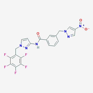 3-({4-nitro-1H-pyrazol-1-yl}methyl)-N-[1-(2,3,4,5,6-pentafluorobenzyl)-1H-pyrazol-3-yl]benzamide