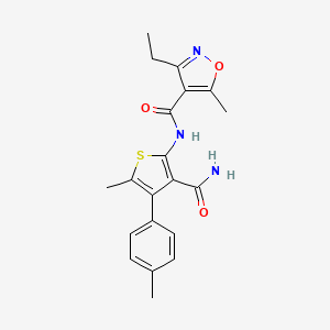 N-[3-CARBAMOYL-5-METHYL-4-(4-METHYLPHENYL)THIOPHEN-2-YL]-3-ETHYL-5-METHYL-12-OXAZOLE-4-CARBOXAMIDE