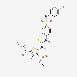 diethyl 5-({[(4-{[(4-chlorophenyl)amino]sulfonyl}phenyl)amino]carbonothioyl}amino)-3-methyl-2,4-thiophenedicarboxylate