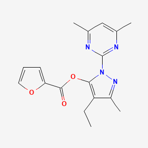 1-(4,6-dimethylpyrimidin-2-yl)-4-ethyl-3-methyl-1H-pyrazol-5-yl furan-2-carboxylate