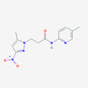 molecular formula C13H15N5O3 B456175 3-(5-methyl-3-nitro-1H-pyrazol-1-yl)-N-(5-methylpyridin-2-yl)propanamide 