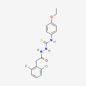 molecular formula C17H17ClFN3O2S B4561753 2-[(2-chloro-6-fluorophenyl)acetyl]-N-(4-ethoxyphenyl)hydrazinecarbothioamide 