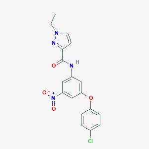 molecular formula C18H15ClN4O4 B456176 N-[3-(4-chlorophenoxy)-5-nitrophenyl]-1-ethyl-1H-pyrazole-3-carboxamide 