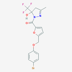 1-{5-[(4-bromophenoxy)methyl]-2-furoyl}-3-methyl-5-(trifluoromethyl)-4,5-dihydro-1H-pyrazol-5-ol