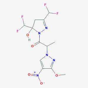 3,5-bis(difluoromethyl)-1-(2-{4-nitro-3-methoxy-1H-pyrazol-1-yl}propanoyl)-4,5-dihydro-1H-pyrazol-5-ol