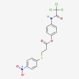 4-[(2,2,2-trichloroacetyl)amino]phenyl 3-[(4-nitrophenyl)thio]propanoate