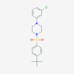 molecular formula C20H25ClN2O2S B456180 1-[(4-Tert-butylphenyl)sulfonyl]-4-(3-chlorophenyl)piperazine CAS No. 522598-17-0