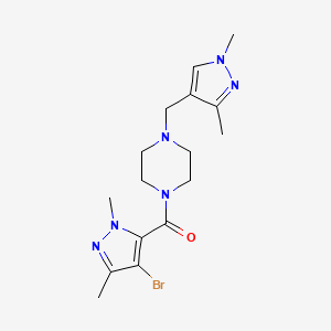 molecular formula C16H23BrN6O B4561825 (4-BROMO-1,3-DIMETHYL-1H-PYRAZOL-5-YL){4-[(1,3-DIMETHYL-1H-PYRAZOL-4-YL)METHYL]PIPERAZINO}METHANONE 