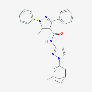 molecular formula C30H31N5O B456183 N-[1-(1-adamantyl)-1H-pyrazol-3-yl]-5-methyl-1,3-diphenyl-1H-pyrazole-4-carboxamide 