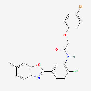 molecular formula C22H16BrClN2O3 B4561848 2-(4-bromophenoxy)-N-[2-chloro-5-(6-methyl-1,3-benzoxazol-2-yl)phenyl]acetamide 