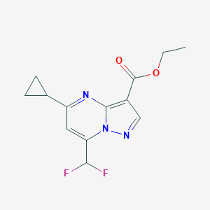molecular formula C13H13F2N3O2 B456185 Ethyl 5-cyclopropyl-7-(difluoromethyl)pyrazolo[1,5-a]pyrimidine-3-carboxylate CAS No. 512825-94-4