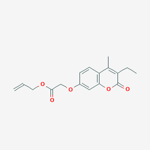 molecular formula C17H18O5 B4561856 PROP-2-EN-1-YL 2-[(3-ETHYL-4-METHYL-2-OXO-2H-CHROMEN-7-YL)OXY]ACETATE 