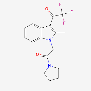 molecular formula C17H17F3N2O2 B4561871 2,2,2-trifluoro-1-{2-methyl-1-[2-oxo-2-(1-pyrrolidinyl)ethyl]-1H-indol-3-yl}ethanone 