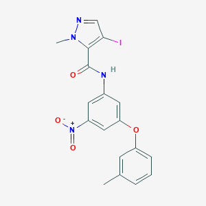 molecular formula C18H15IN4O4 B456189 4-iodo-1-methyl-N-[3-(3-methylphenoxy)-5-nitrophenyl]-1H-pyrazole-5-carboxamide 