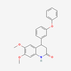 molecular formula C23H21NO4 B4561898 6,7-DIMETHOXY-4-(3-PHENOXYPHENYL)-1,2,3,4-TETRAHYDROQUINOLIN-2-ONE 