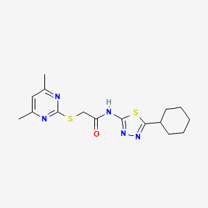 N-(5-cyclohexyl-1,3,4-thiadiazol-2-yl)-2-[(4,6-dimethylpyrimidin-2-yl)sulfanyl]acetamide