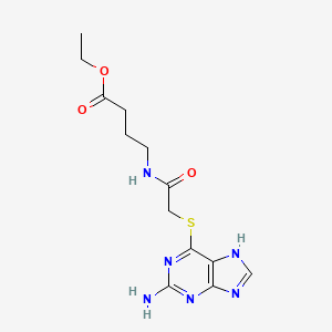 molecular formula C13H18N6O3S B4561918 ethyl 4-[[2-[(2-amino-7H-purin-6-yl)sulfanyl]acetyl]amino]butanoate 