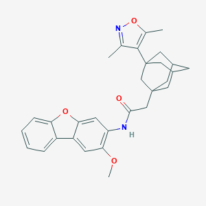 2-[3-(3,5-dimethyl-4-isoxazolyl)-1-adamantyl]-N-(2-methoxydibenzo[b,d]furan-3-yl)acetamide
