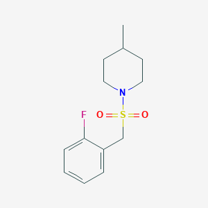 molecular formula C13H18FNO2S B4561923 1-[(2-FLUOROPHENYL)METHANESULFONYL]-4-METHYLPIPERIDINE 